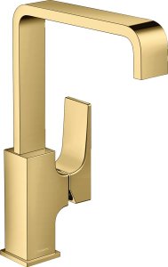 Praustuvo maišytuvas HANSGROHE Metropol 230, su "push-open" dugno vožtuvu, spalva - poliruoto aukso