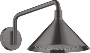 Dušo galva su laikikliu iš sienos AXOR Showers/Front, 240 2jet, šlifuotos juodo chromo spalvos (Brushed Black Chrome)