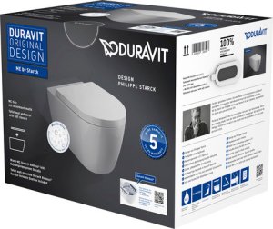 Pakabinamas unitazas Duravit Me By Starck Rimless + dangtis softclose, su Wonder Gliss danga