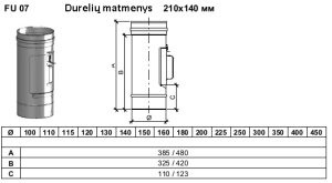 Vienasienė nerūdijančio plieno pravala JEREMIAS FU07 Dn550 (durelės 210 x 140mm)
