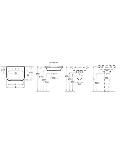 Praustuvas VILLEROY&BOCH Architectura 600x470mm, be perlajos