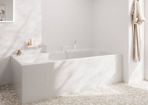 3 dalių vonios maišytuvas HANSGROHE Tecturis E, iš vonios krašto, spalva - balta matinė (matt white)