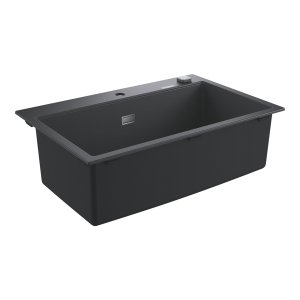 Plautuvė GROHE K700 80C 780x510 uždedama, granito juoda spalva