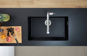 Granito SilicaTec plautuvė Hansgrohe S510-U660, montuojama iš apačios, 660 mm, grafito juoda