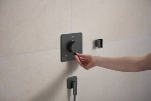 Dekoratyvinė dalis potinkiniam termostatiniam maišytuvui HANSGROHE Ecostat Comfort Q, 2 funkcijos, spalva - šlifuoto juodo chromo
