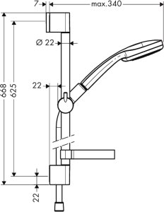 Dušo komplektas HANSGROHE Croma 100 Vario / Unica C 0.65 m
