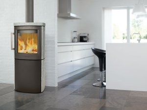 Plieninė krosnelė HWAM 4540c su muilo akmens apdaila - Autopilot  (500x1143x406), 4,9kW
