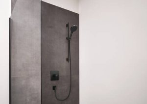 Komplektas dušo Rainfinity 130 3jet S Puro 0,65cm, design flex žarna, šlifuoto juodo chromo spalva