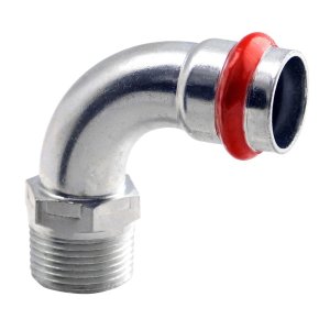 Presuojama alkūnė 90° V profilio išoriniu sriegiu 15x1/2"