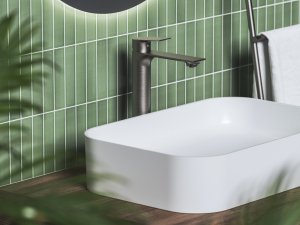 Praustuvo maišytuvas Plan PN 015.20, 300 mm, šlifuoto grafito spalvos