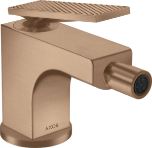 Bidė maišytuvas AXOR Citterio, su svirtiniu (pop-up) dugno vožtuvu, šlifuoto raudono aukso spalvos (Brushed Red Gold)