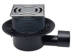 Trapas vidaus patalpoms DN50/75 horizontalus, 145x145mm su tvirtinimu "Klick-Klack" 138x138mm su sausu "Primus" sifonu