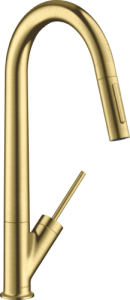 Plautuvės maišytuvas AXOR Starck 270 su ištraukiama galvute, šlifuoto žalvario spalvos (Brushed Brass)