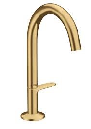 Praustuvo maišytuvas AXOR One Select 170 su paspaudžiamu (push-open) dugno vožtuvu, šlifuoto aukso spalvos (Brushed Gold Optic)