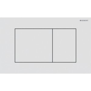 Vandens nuleidimo mygtukas Geberit Sigma40 Square, baltas matinis, padengtas lengvai valomu sluoksniu