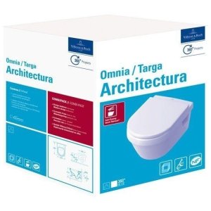 Pakabinamas unitazas VILLEROY&BOCH Architectura + dangtis su soft-close mechanizmu lėtam užsidarymui