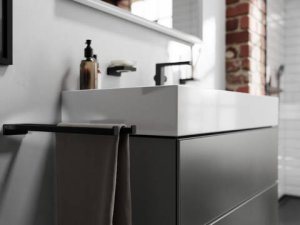 Rankšluosčių laikiklis Hansgrohe AddStoris, dvigubas, matinis juodas