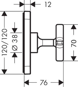 Uždarymo ventilis  Axor CitterioE 120/120, chromo spalvos 