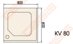 Dušo padėklas PAA CLASSIC 80x80 su panele ir kojelėmis, baltas