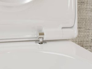 Pakabinamo WC unitazo Hansgrohe EluPura S su AquaFall Flush nuleidimu ir HygieneEffect danga ir dangčio su SoftClose+QuickRelease komplektas
