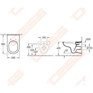 Pakabinamas unitazas VILLEROY&BOCH O.Novo „Direct Flush” sistema
