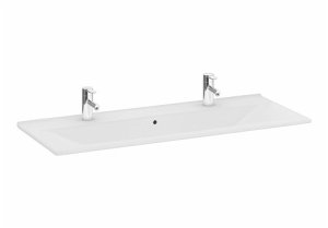 Dvigubas baldinis praustuvas Ifö Elegant 121x47 cm, su dvejomis skylėmis maišytuvui