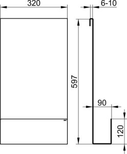 Dušo lentynėlė kabinama ant stiklo 320mm, su kabliuku, juoda matinė