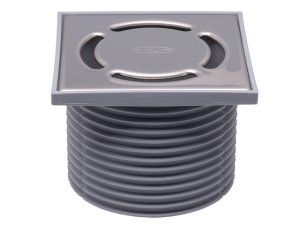 Uždedamas elementas DN110 / rėmelis 123x123mm /nerūdijančio plieno grotelės 115x115mm. Trapams serija HL310, 510, 80, 70,90, 300,304