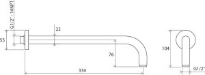 Alkūnė dušo galvai Ravak 702.00CR, 300 mm, montuojama iš sienos