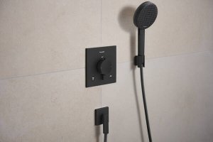 Dekoratyvinė dalis potinkiniam termostatiniam maišytuvui HANSGROHE Ecostat Comfort E, 2 funkcijos, spalva - juoda matinė