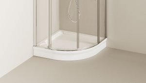 Dušo padėklas Paa,pusapvalis ,r550,90x90 su dangteliu NEW