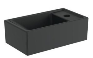 Praustuvas Ideal Standard Tempo, matmenys: 370x210x120mm, maišytuvo skylė dešinėje, matinė juoda spalva    