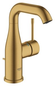 Praustuvo maišytuvas GROHE Essence New M dydis, su dugno vožtuvu, matinė aukso spalva (Brushed Cool Sunrise)