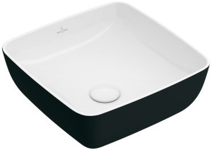 Praustuvas VILLEROY&BOCH Artis 410x410mm, montuojamas ant stalviršio, juodos spalvos išorė