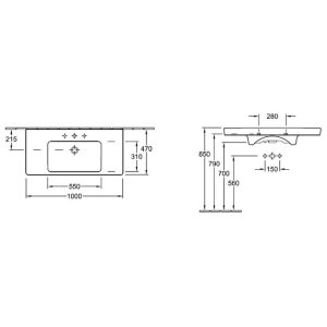 Praustuvas VILLEROY&BOCH Subway 2.0 1000x470 mm