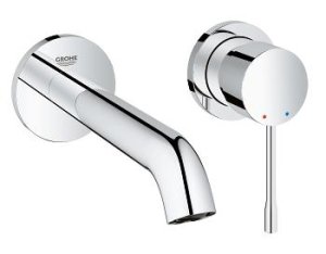 Praustuvo maišytuvas iš sienos GROHE Essence iš sienos 183mm ilgio, chromo spalvos 