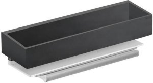 Dušo krepšelis  Edition11 su stiklo valikliu, tvirtinamas prie sienos, brushed black chrome