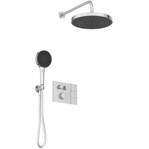 Dušo sistema IDEAL STANDARD Ceratherm Navigo Solos, 300mm dušo galva, 3 funkcijos, 400mm dušo alkūnė, chromas