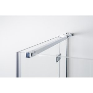 Dušo kabina Brasta Glass NINA PLIUS 975-988x975-988x2000 skaidrus stiklas, juodas profilis