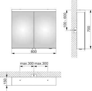 Spintelė veidrodinė Royal Reflex.2 650x700 LED