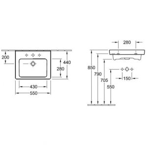 Baldinis praustuvas VILLEROY&BOCH Subway 2.0 550x440 mm