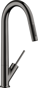 Plautuvės maišytuvas AXOR Starck 270 su ištraukiama galvute, poliruoto juodo chromo spalvos (Polished Black Chrome)