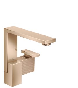 Praustuvo maišytuvas AXOR Edge 190 diamond cut, su paspaudžiamu (push-open) dugno vožtuvu, poliruoto raudono aukso spalvos (Polished Red Gold)