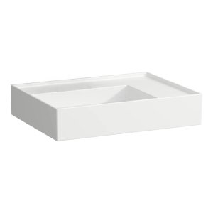 Praustuvas Laufen KARTELL 600x460x120 mm, platus kraštas dešinėje, be angos maišytuvui, be perlajos
