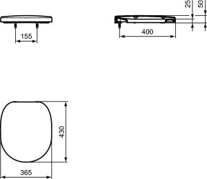 Dangtis unitazui Ideal Standard ConnectFreedom, skirtas neįgaliųjų unitazui