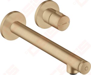 Praustuvo maišytuvas AXOR Uno Select 221 mm, 2 dalių, iš sienos, šlifuotos bronzos spalvos (Brushed Bronze)