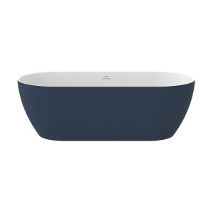 Vonia Ravak Freedom O TEC 170x77 cm, tamsiai mėlynos spalvos (Deepsea Blue), su baltos spalvos sifonu ir perpylimo dangteliu