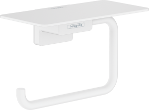 Tualetinio popieriaus laikiklis su lentynėle Hansgrohe AddStoris, matinis baltas