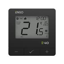 ENGO E40-BATW programuojamas ZigBee/868MHz išmanusis termostatas, juodas, 230V