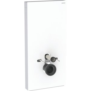 Pakabinamo unitazo montavimo modulis Geberit Monolith 101 cm, priekinė apdaila - baltas stiklas, šoninė - aliuminis
